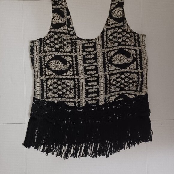 FOREVER 21 SLEEVELESS BOHO HIPPIE FRINGE TOP - Picture 5 of 10